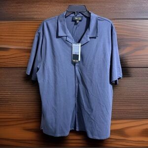 NWT Men’s TRUTH by Republic Short Sleeve Camp Shirt - Navy - XL